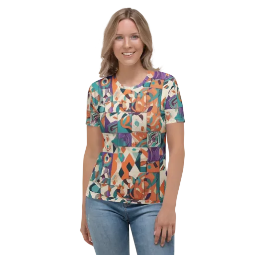 Chromatic Quilt on a Women's Crew Neck T-Shirt