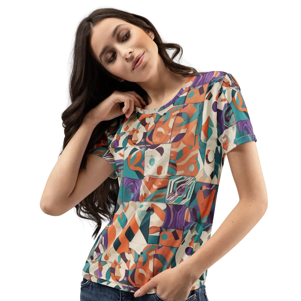 Chromatic Quilt on Women's Crew Neck T-Shirt — Left Front