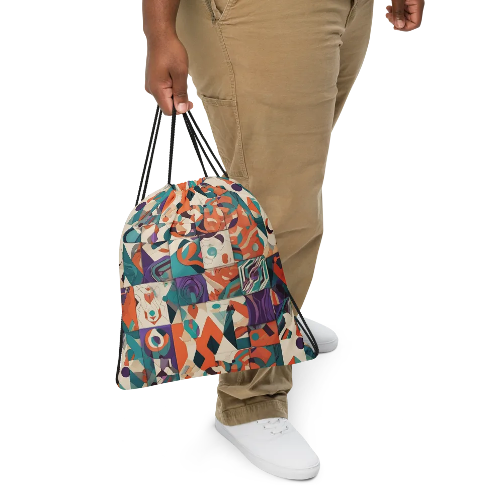 Chromatic Quilt on Drawstring Bag — Front