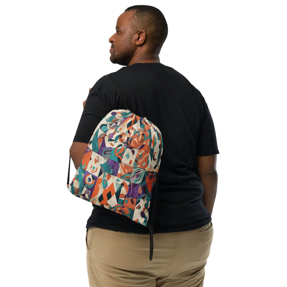 Chromatic Quilt on Drawstring Bag — Front
