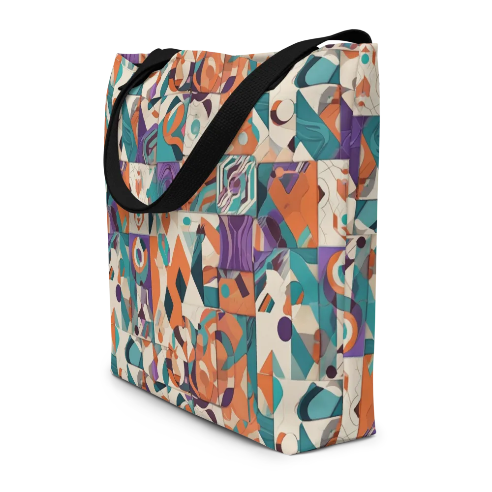 Chromatic Quilt on Large Tote Bag W/ Pocket — Front