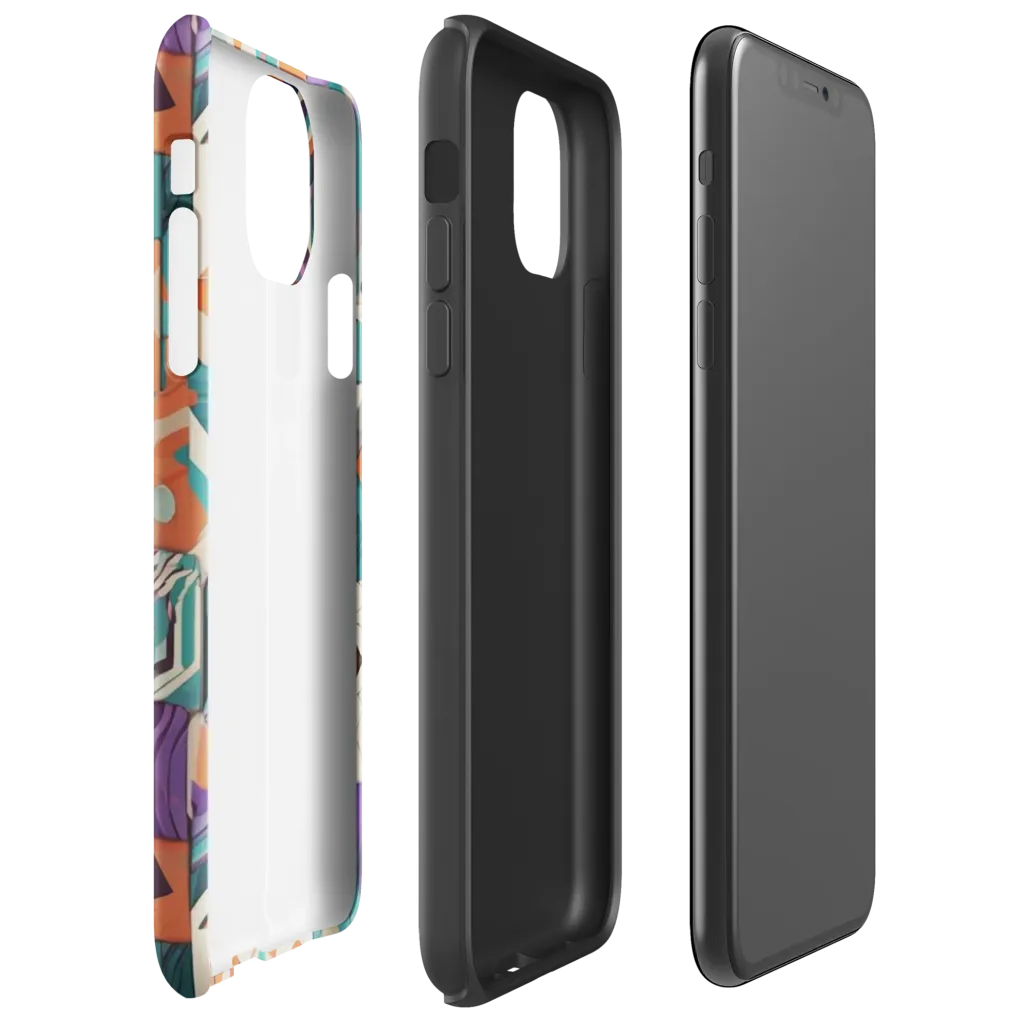 Chromatic Quilt on Tough Case for iPhone® — Right