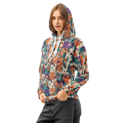 Chromatic Quilt on a Cotton Hoodie