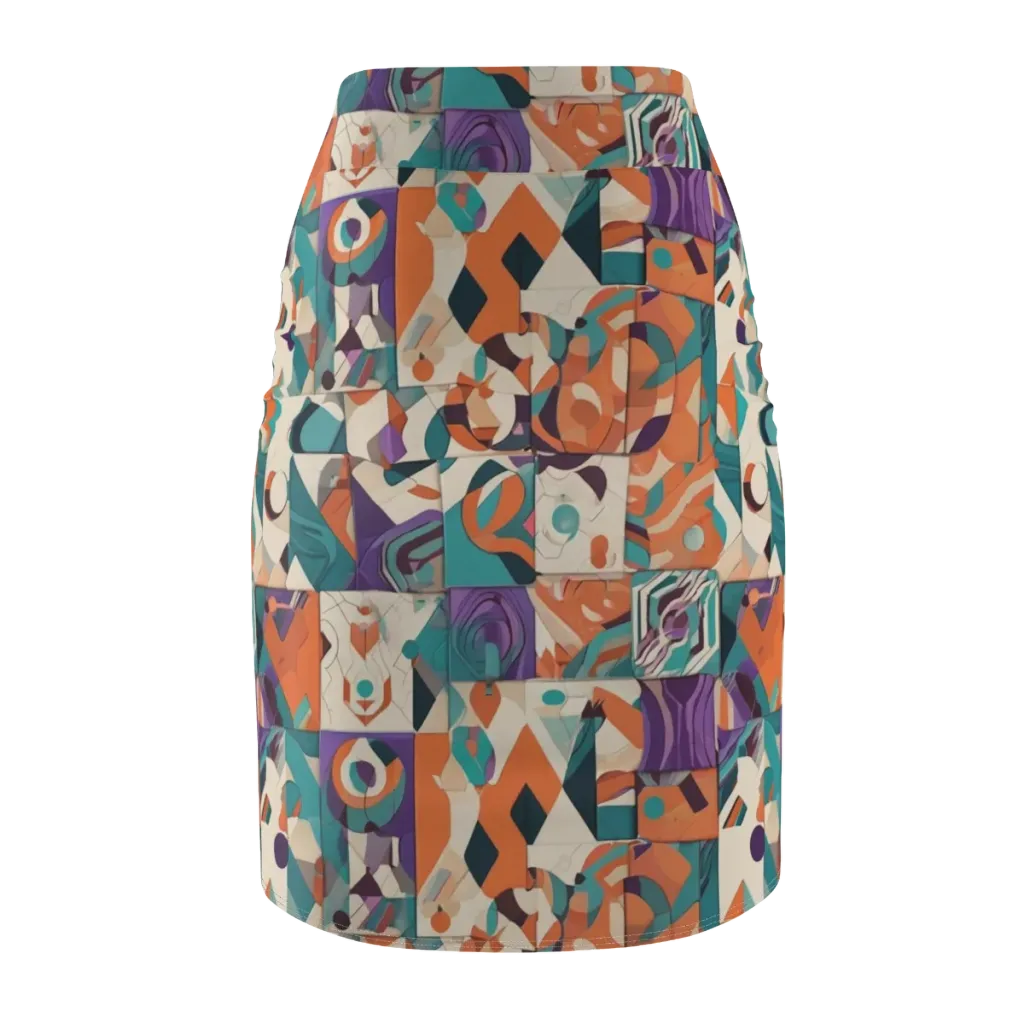 Chromatic Quilt on Pencil Skirt — Back