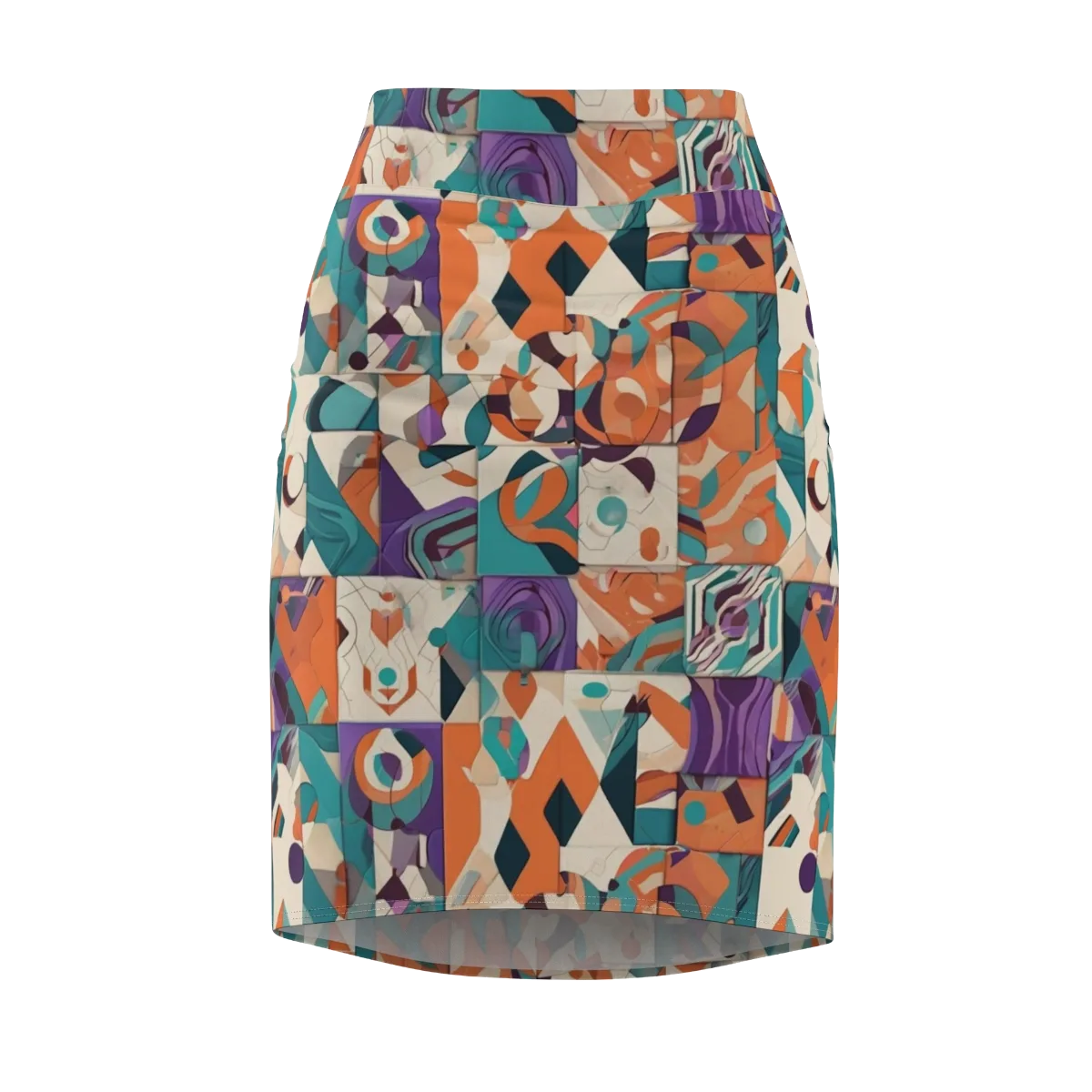Chromatic Quilt on Pencil Skirt — Front