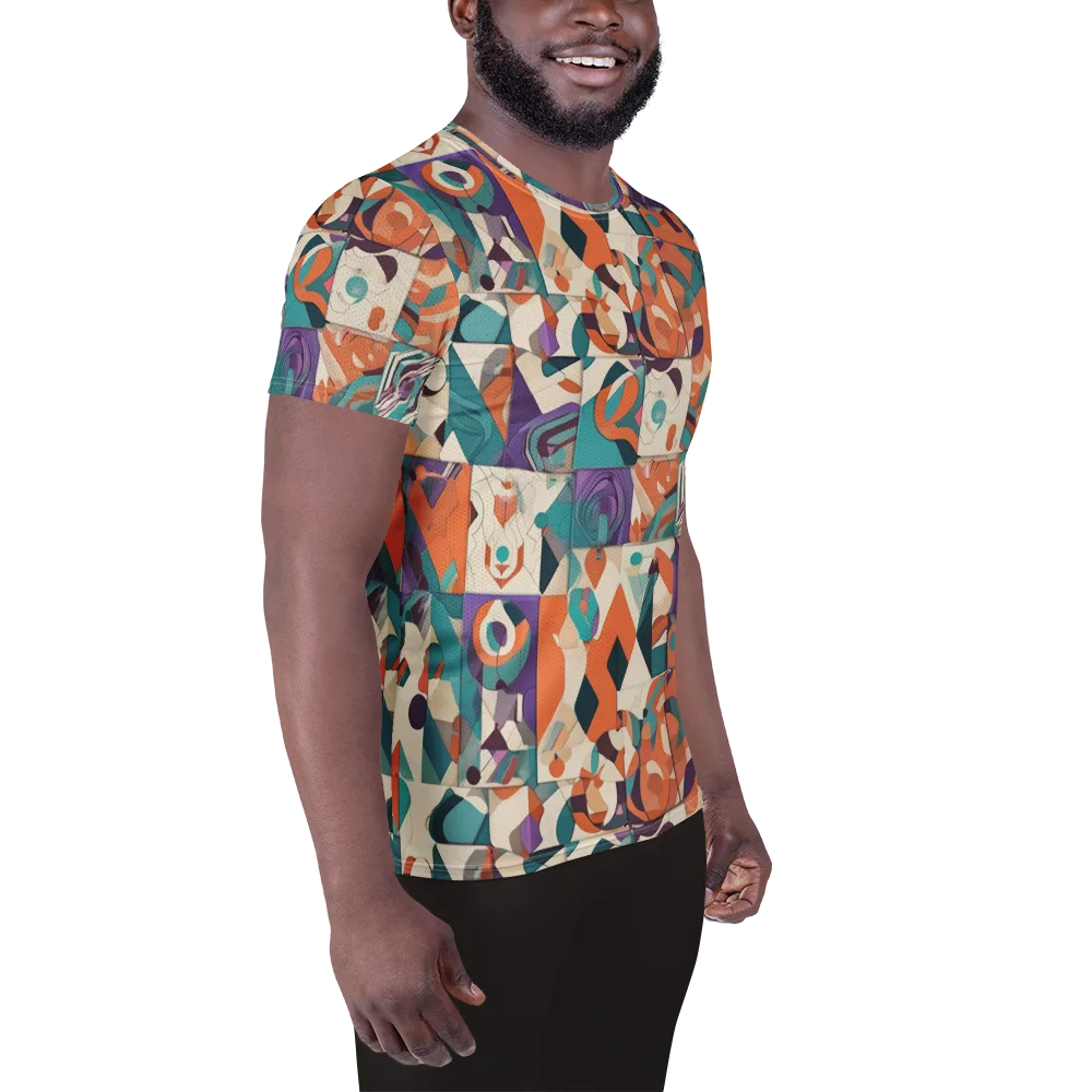 Chromatic Quilt on Men's Athletic T-Shirt — Right