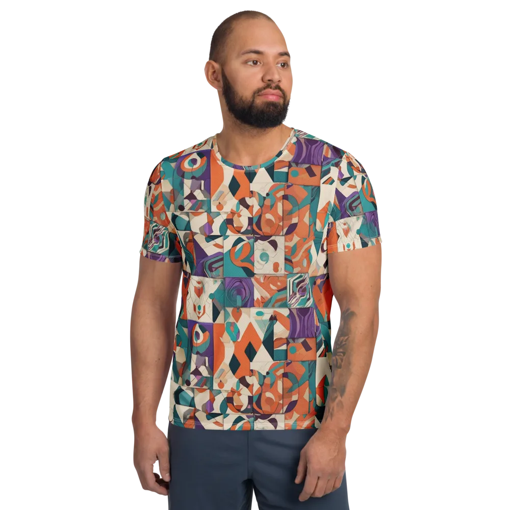 Chromatic Quilt on Men's Athletic T-Shirt — Front