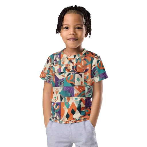 Chromatic Quilt on a Kids Crew Neck T-Shirt