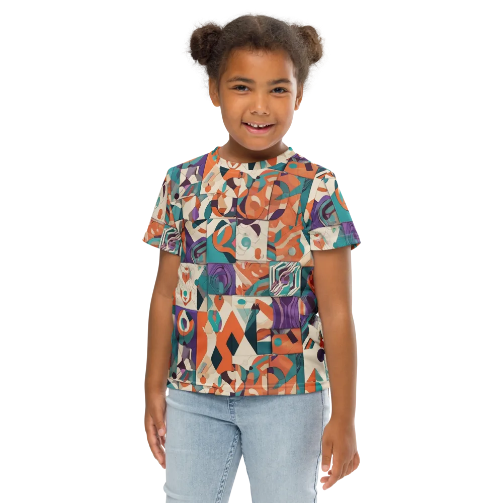 Chromatic Quilt on Kids Crew Neck T-Shirt — Front
