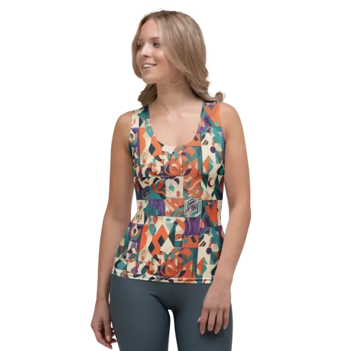Chromatic Quilt on a Women's Tank Top
