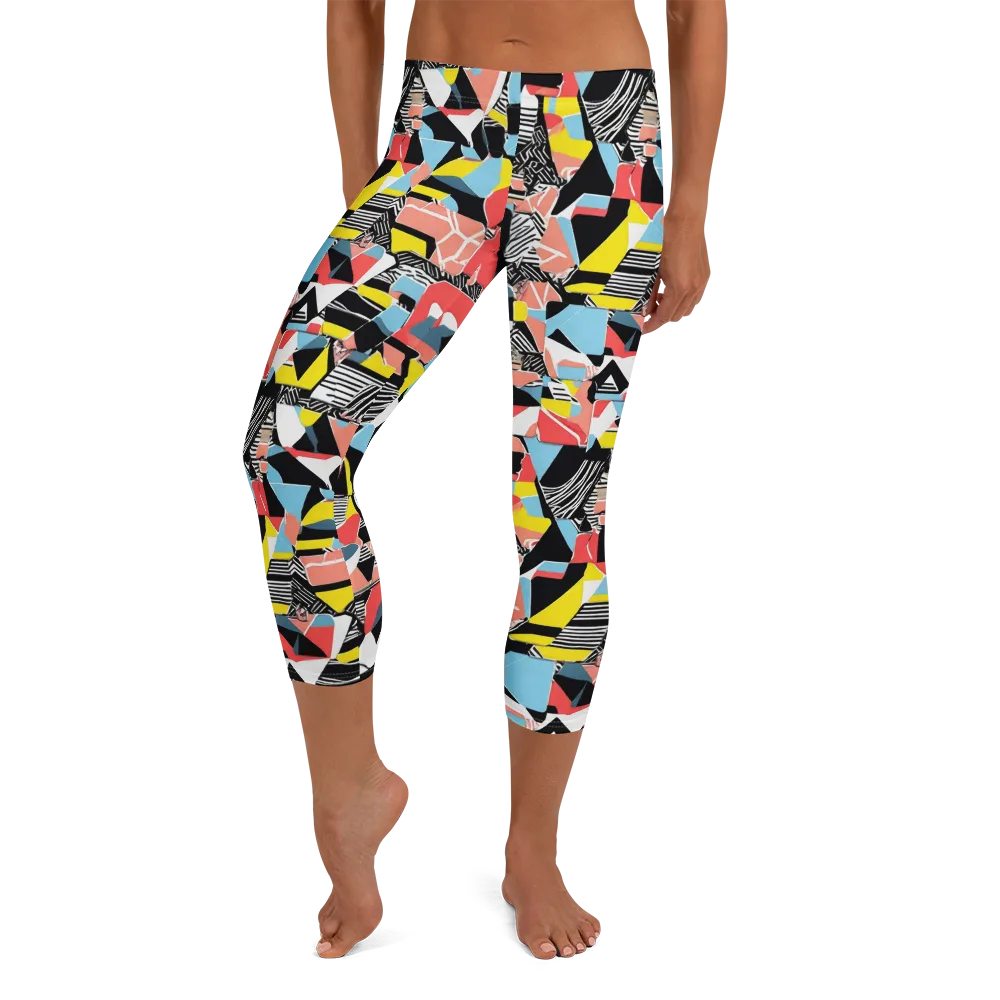 Color Block Riot on Capri Leggings — Front