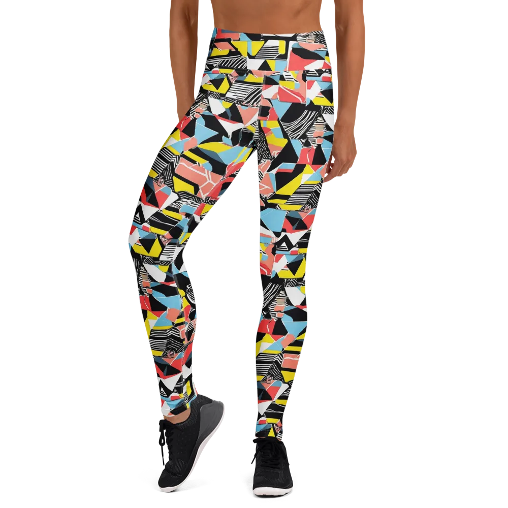 Color Block Riot on Yoga Leggings — Front