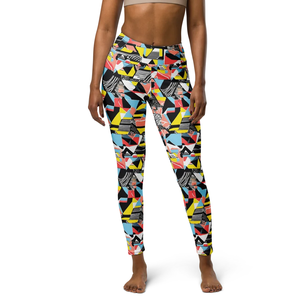 Color Block Riot on Yoga Leggings — Front