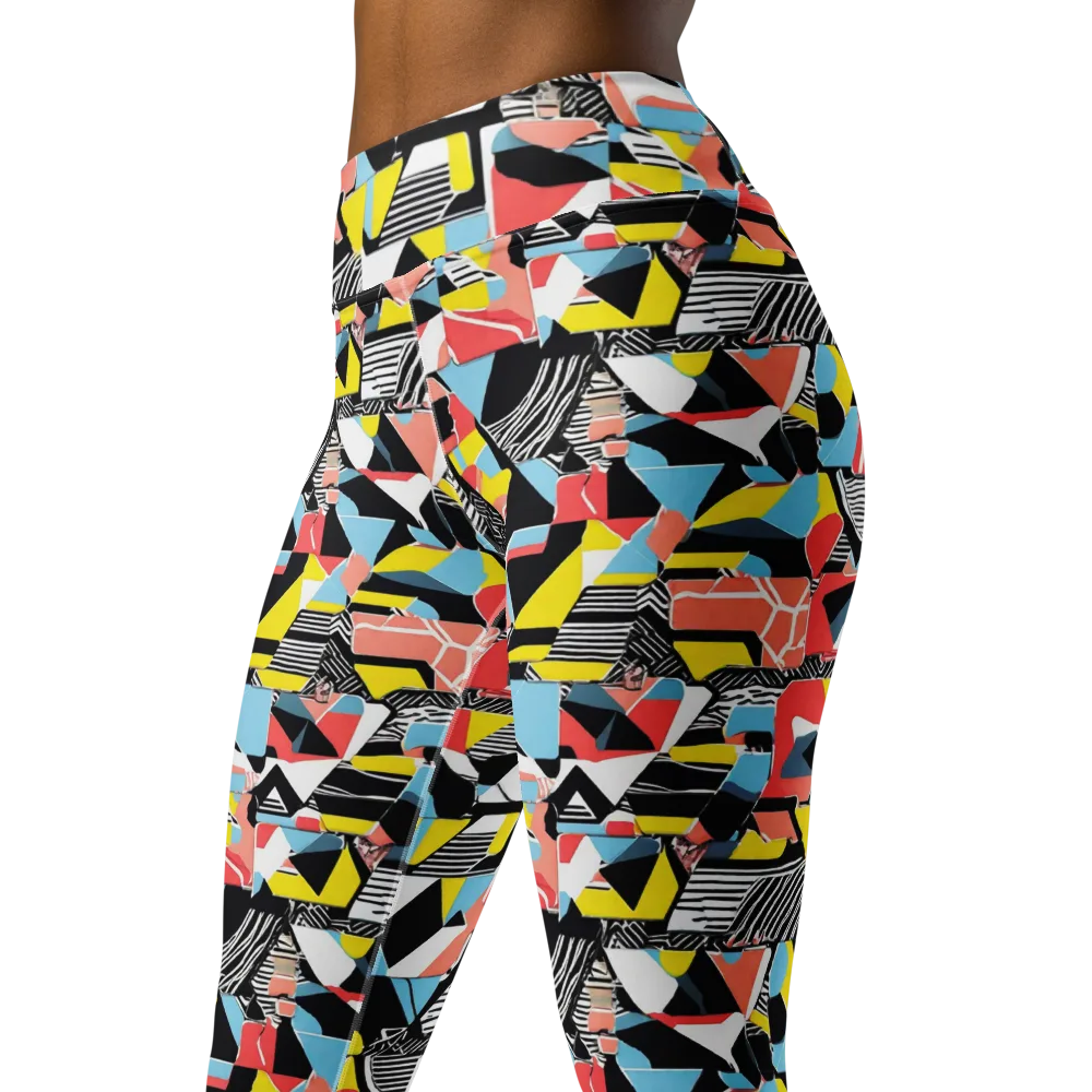Color Block Riot on Yoga Leggings — Left Front