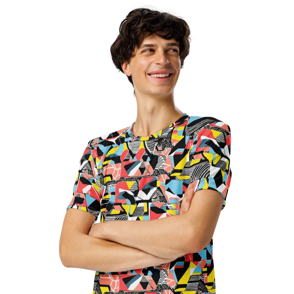 Color Block Riot on Men's Crew Neck T-Shirt — Left Front