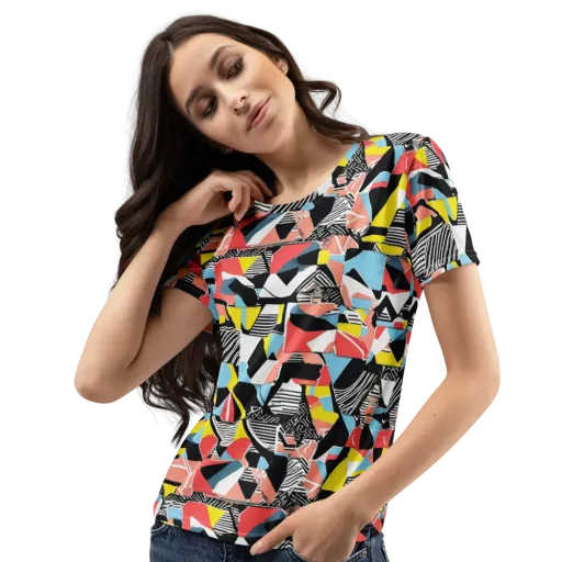 Color Block Riot on a Women's Crew Neck T-Shirt