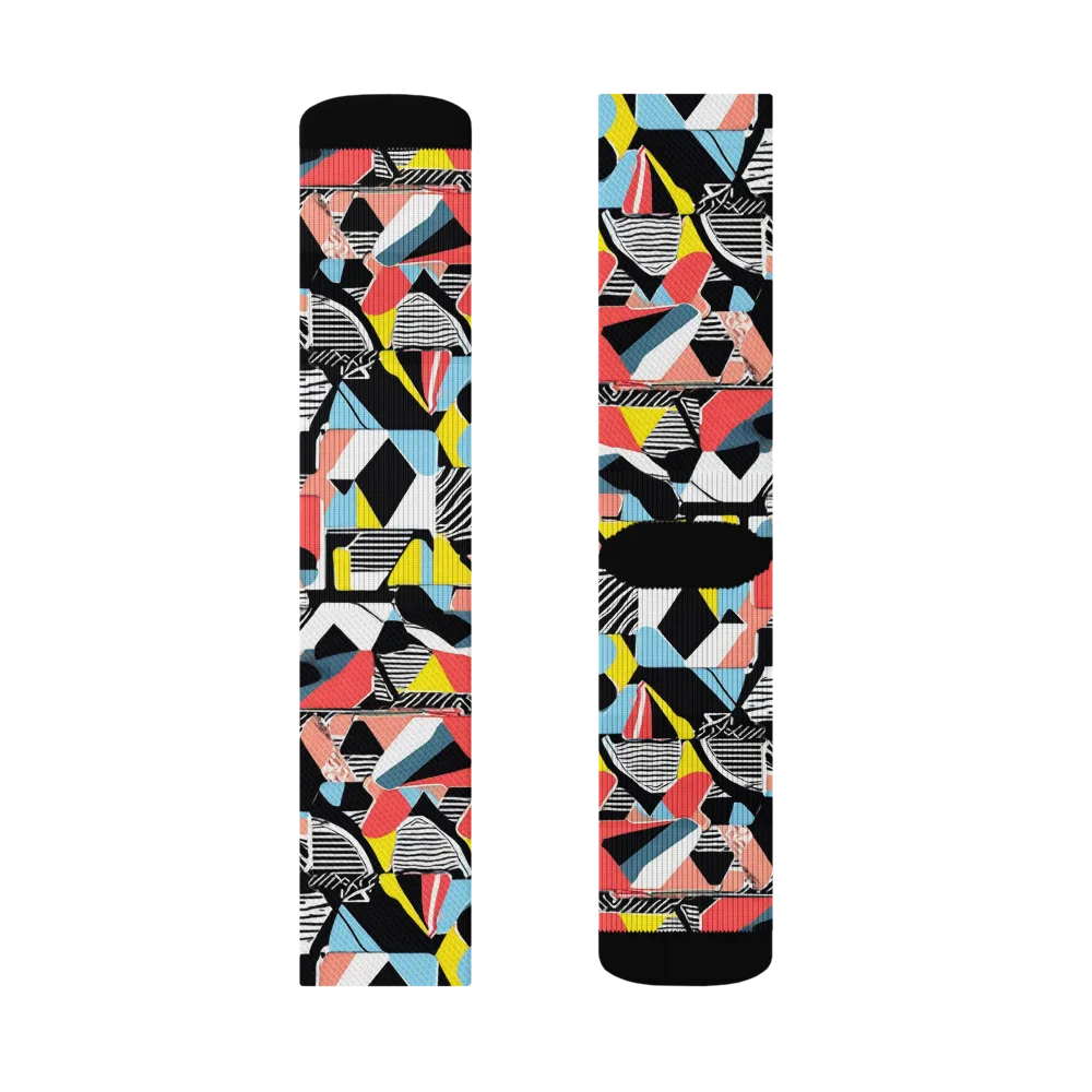 Color Block Riot on Socks — Left Sock