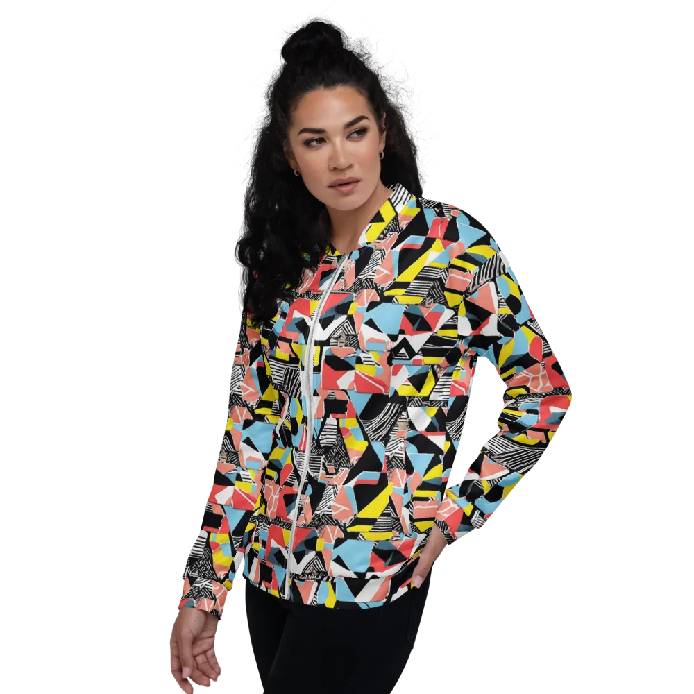 Color Block Riot on Bomber Jacket — Left