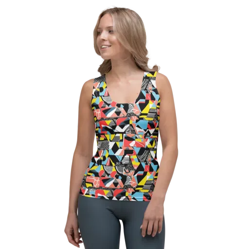 Color Block Riot on a Women's Tank Top