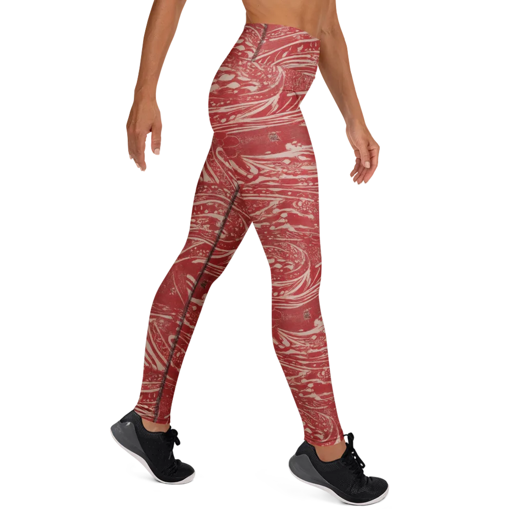 Marbled Bloom on Yoga Leggings — Right