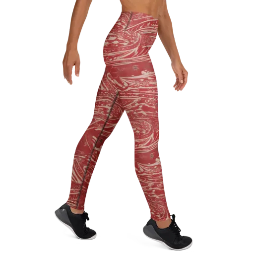 Marbled Bloom on a Yoga Leggings