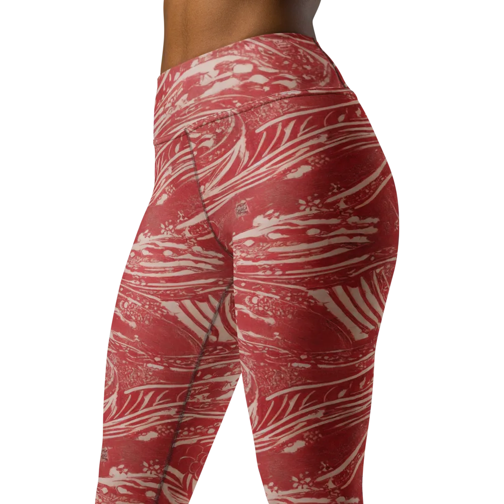 Marbled Bloom on Yoga Leggings — Left Front