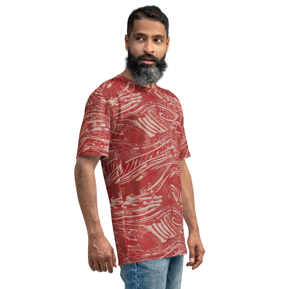Marbled Bloom on Men's Crew Neck T-Shirt — Right