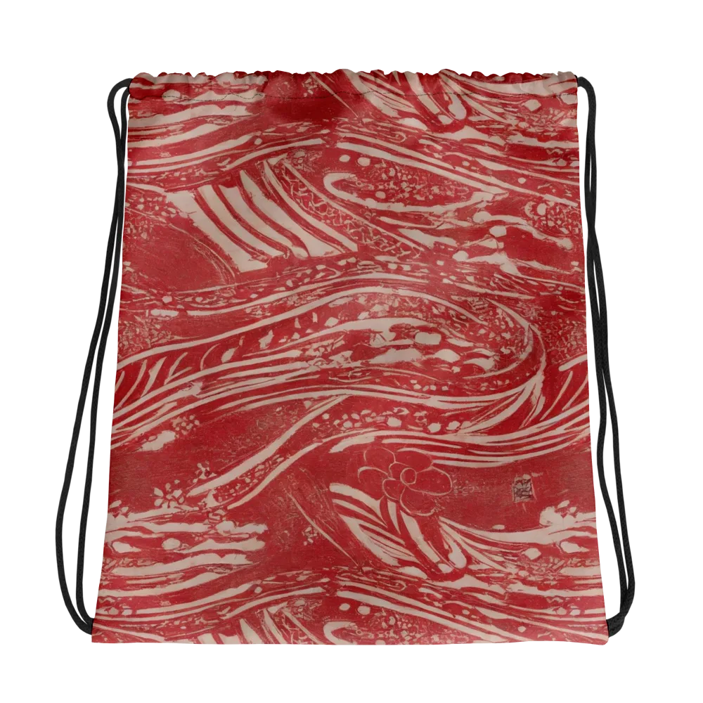 Marbled Bloom on Drawstring Bag — Photo