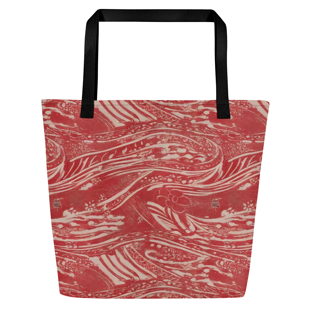 Marbled Bloom on Large Tote Bag W/ Pocket — Front