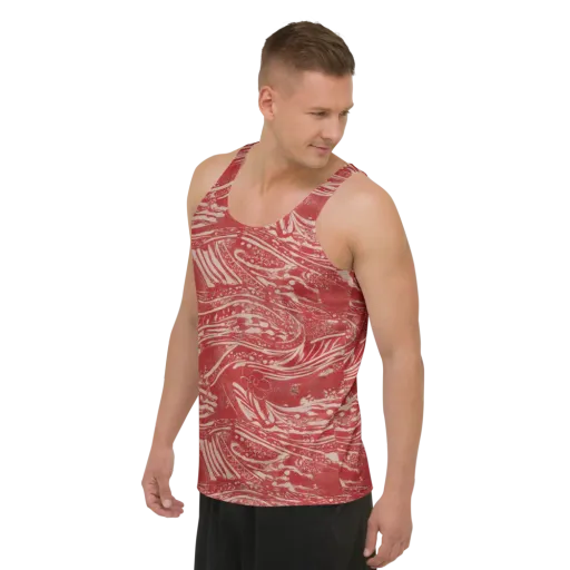 Marbled Bloom on a Men's Tank Top