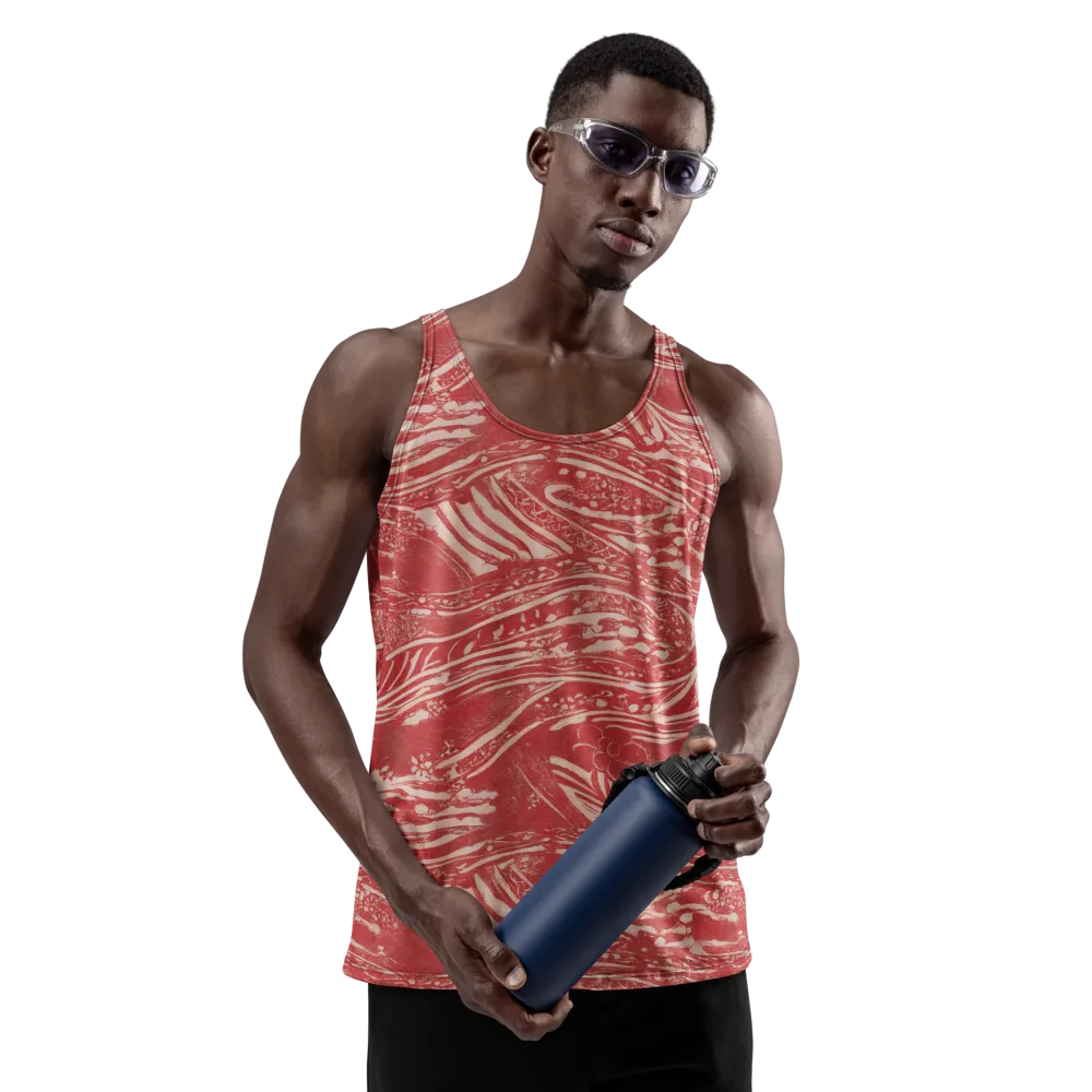 Marbled Bloom on Men's Tank Top — Front