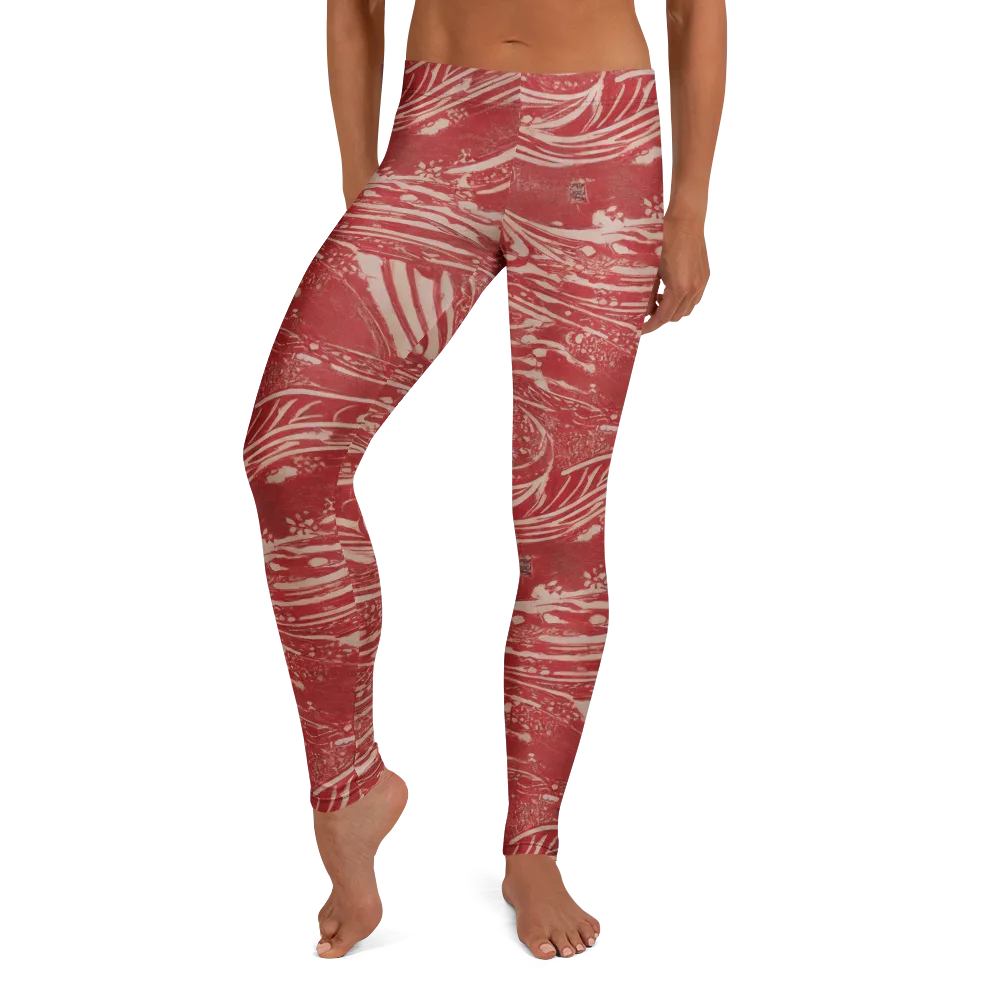 Marbled Bloom on Leggings — Front