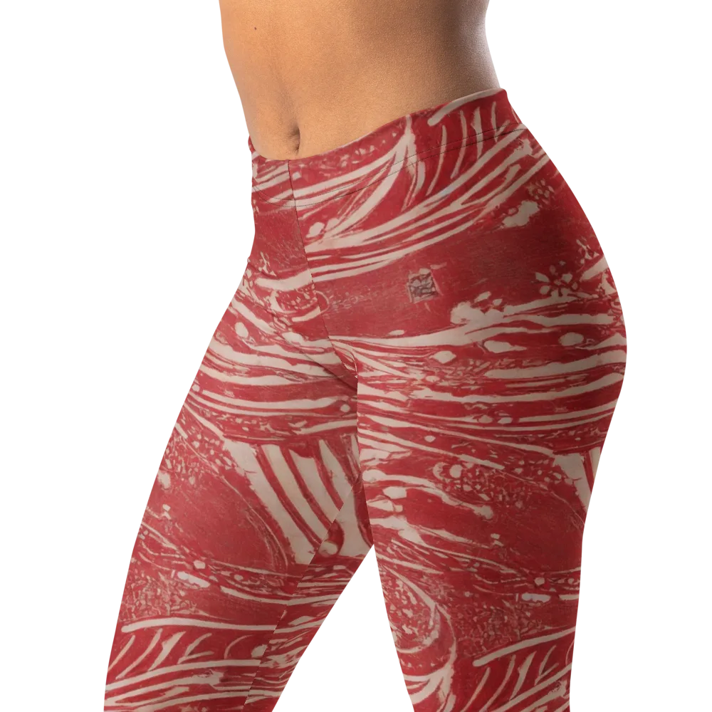 Marbled Bloom on Leggings — Left Front
