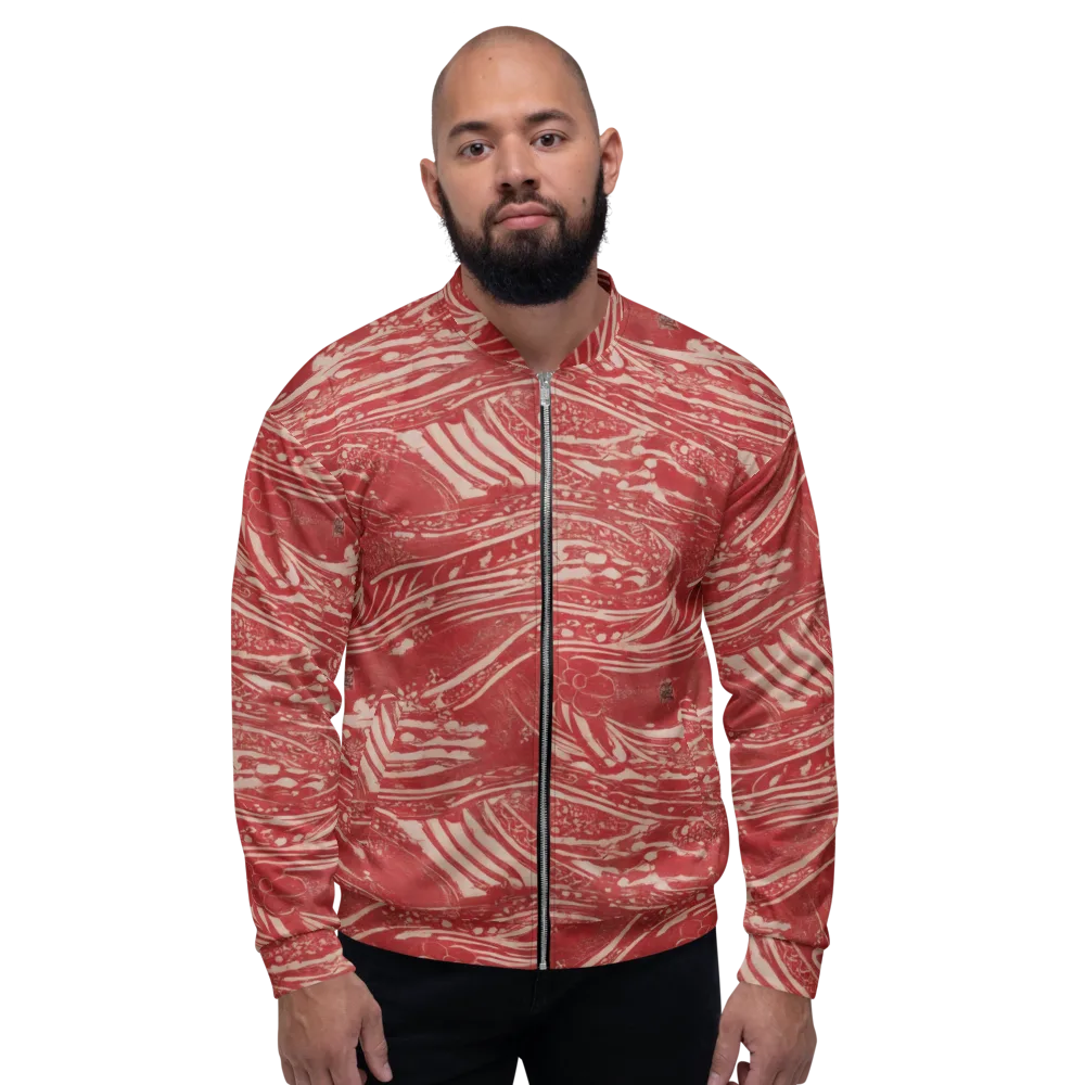 Marbled Bloom on Bomber Jacket — Front