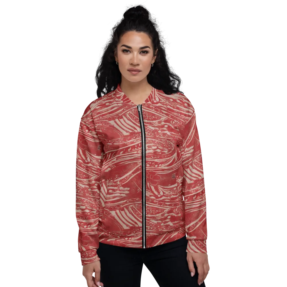 Marbled Bloom on Bomber Jacket — Front