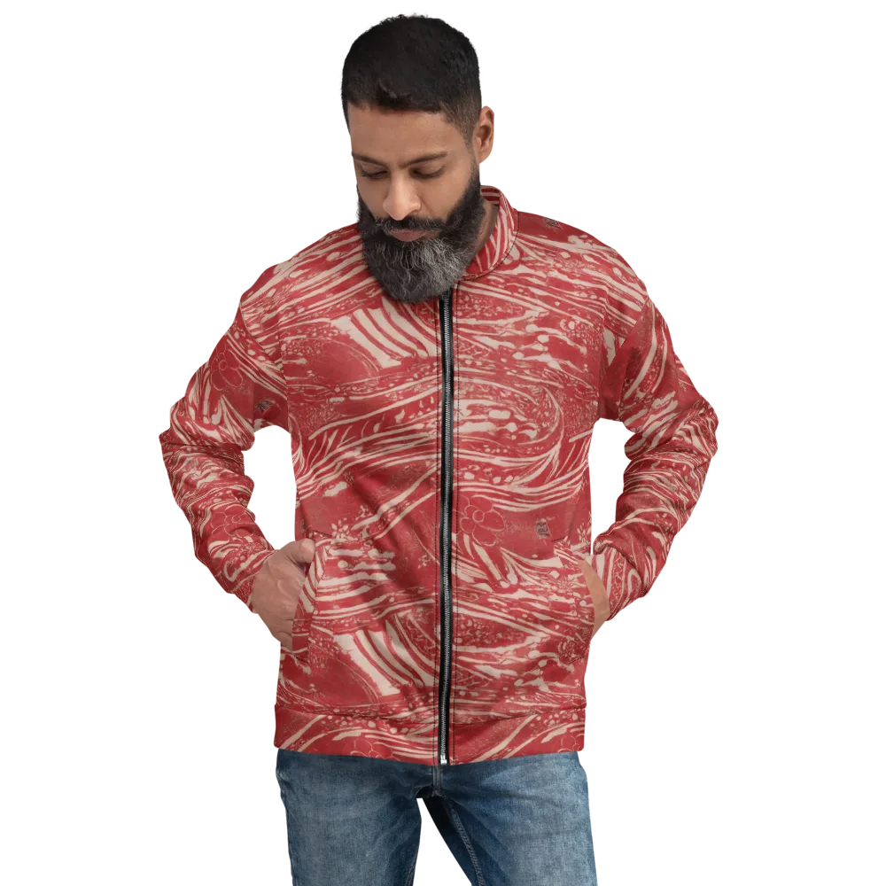 Marbled Bloom on Bomber Jacket — Front
