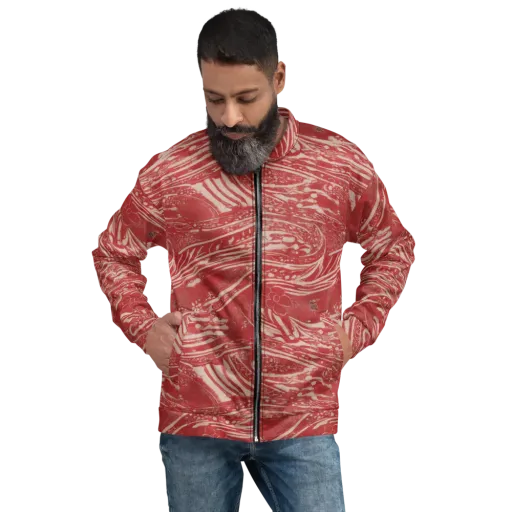 Marbled Bloom on a Bomber Jacket
