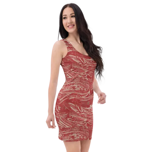 Marbled Bloom on a Bodycon Dress