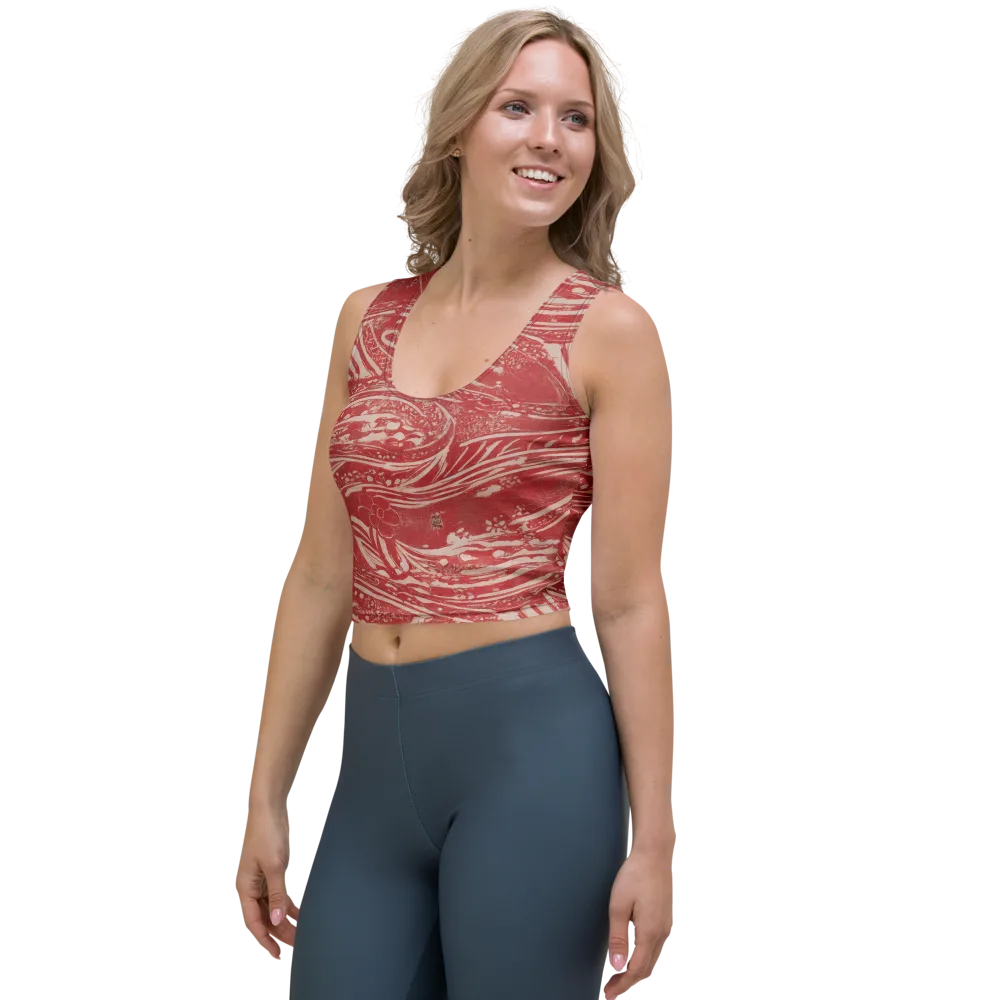 Marbled Bloom on Crop Top — Left Front