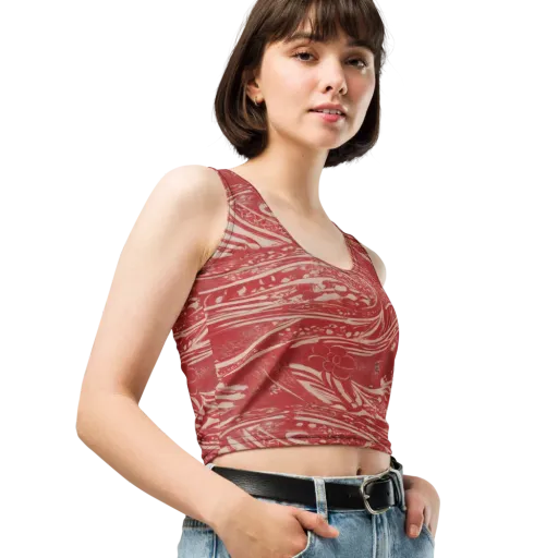 Marbled Bloom on a Crop Top