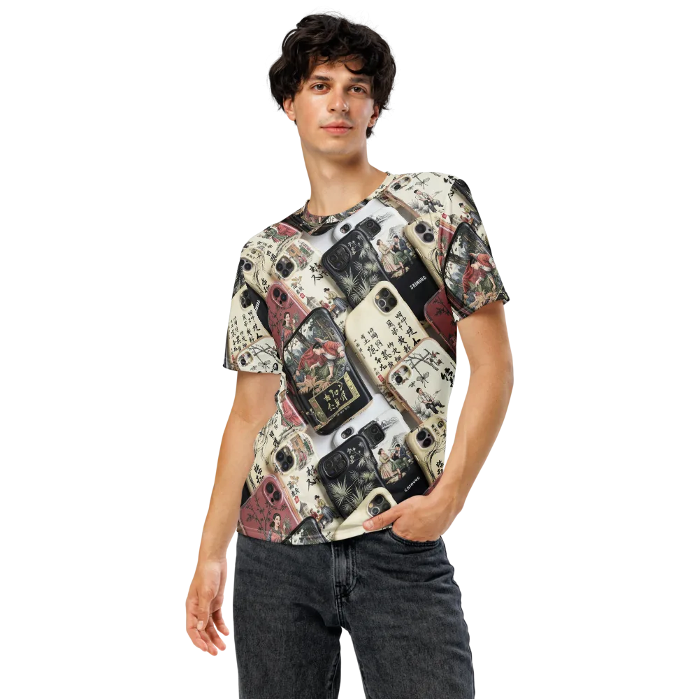 Ink And Ivory Carousel on Men's Crew Neck T-Shirt — Front