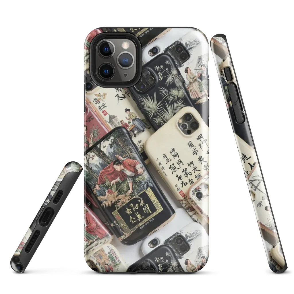 Ink And Ivory Carousel on Tough Case for iPhone® — Front