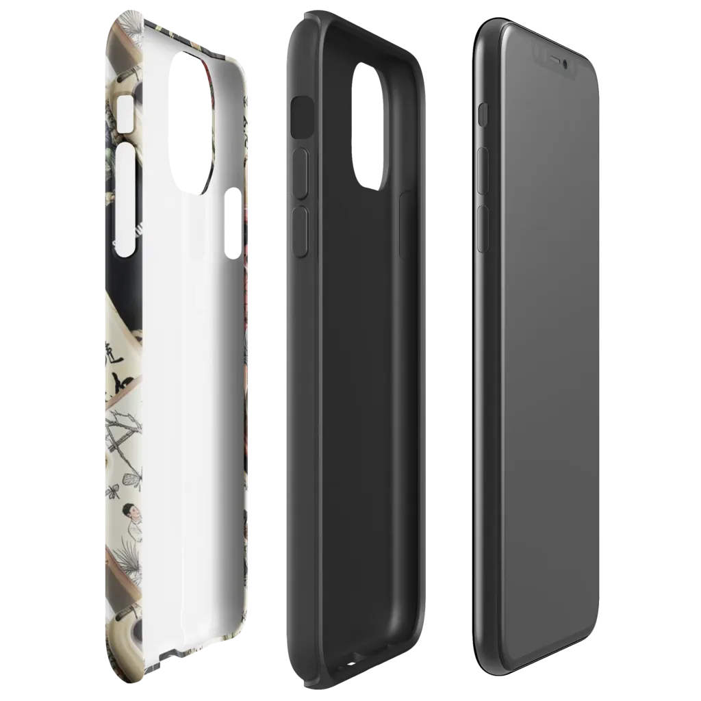 Ink And Ivory Carousel on Tough Case for iPhone® — Right
