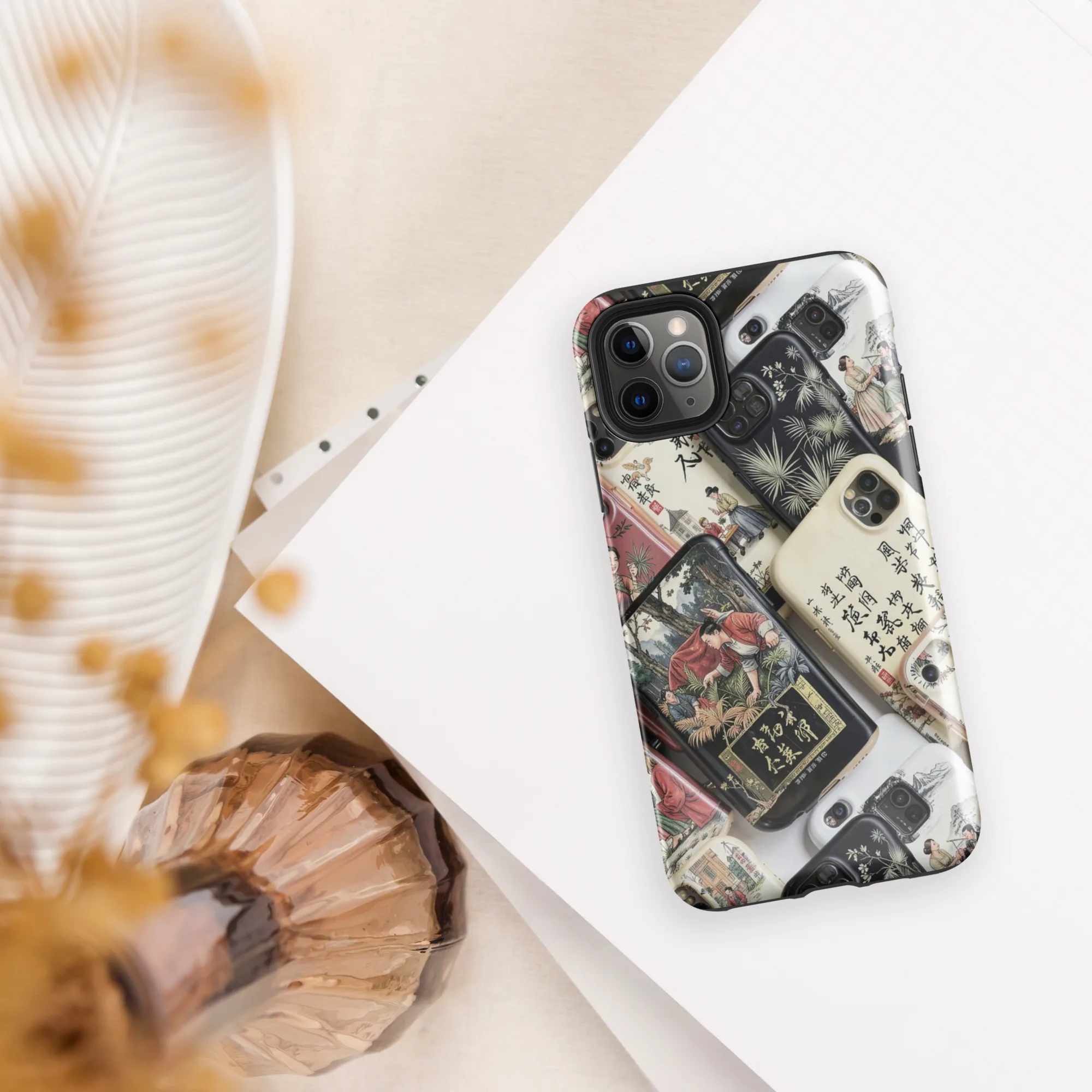 Ink And Ivory Carousel on Tough Case for iPhone® — Front