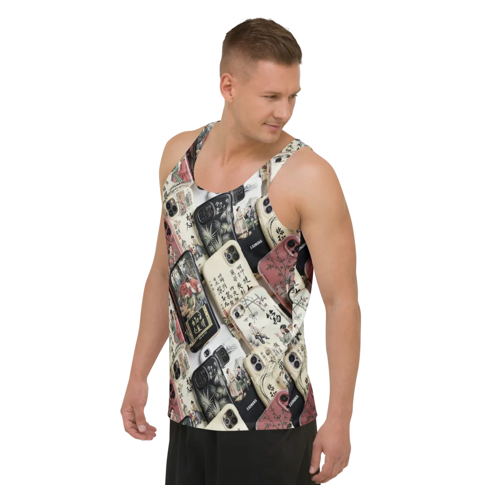 Ink And Ivory Carousel on Men's Tank Top — Left Front