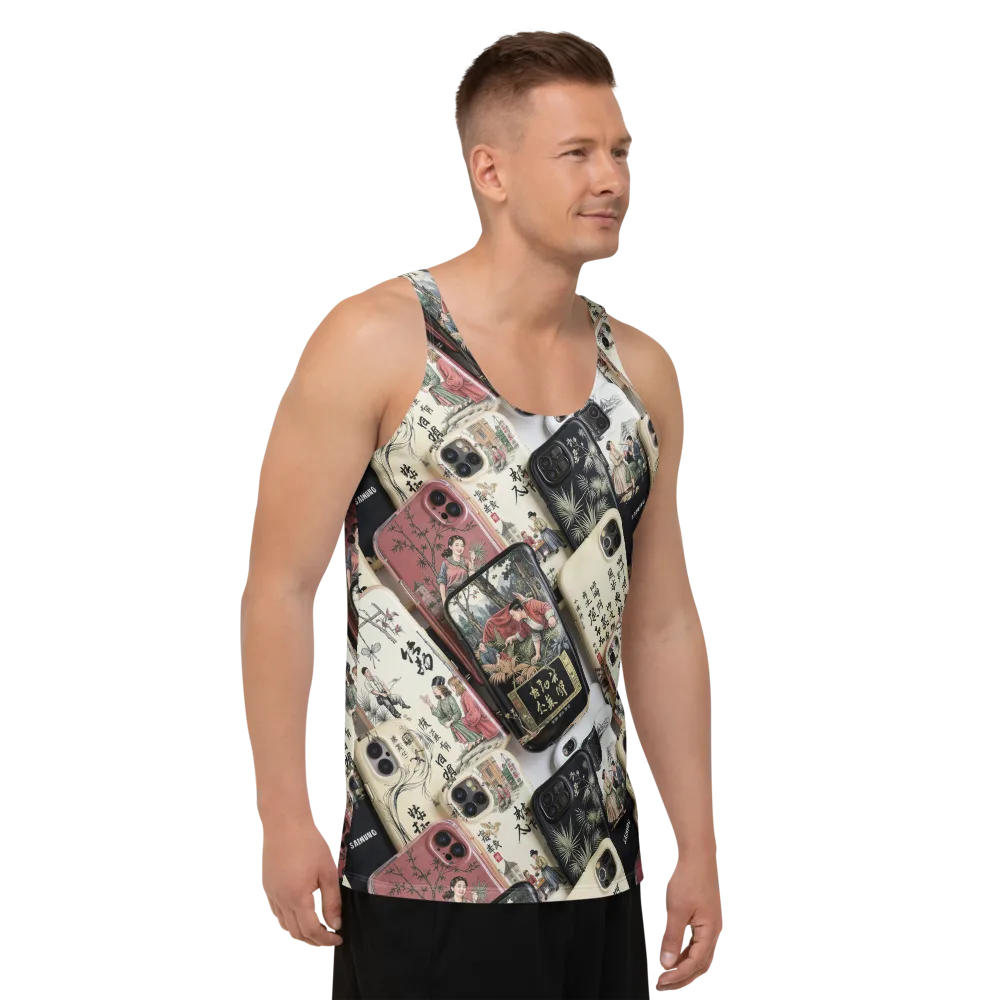 Ink And Ivory Carousel on Men's Tank Top — Right Front