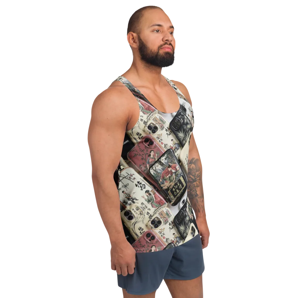 Ink And Ivory Carousel on Men's Tank Top — Right Front