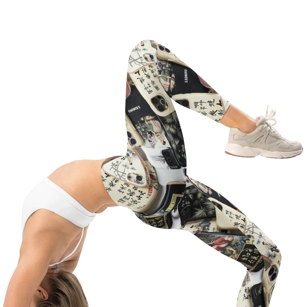 Ink And Ivory Carousel on Leggings — Right