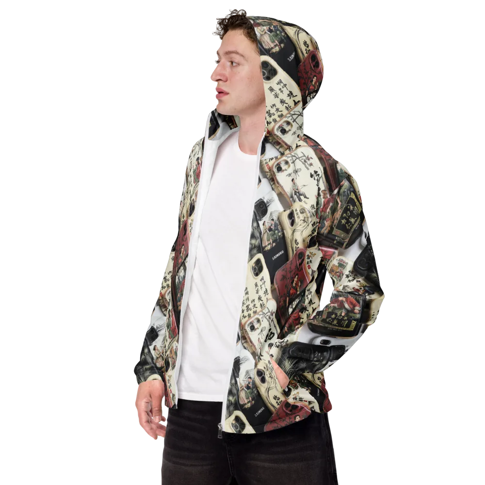 Ink And Ivory Carousel on Men's Windbreaker — Left Front