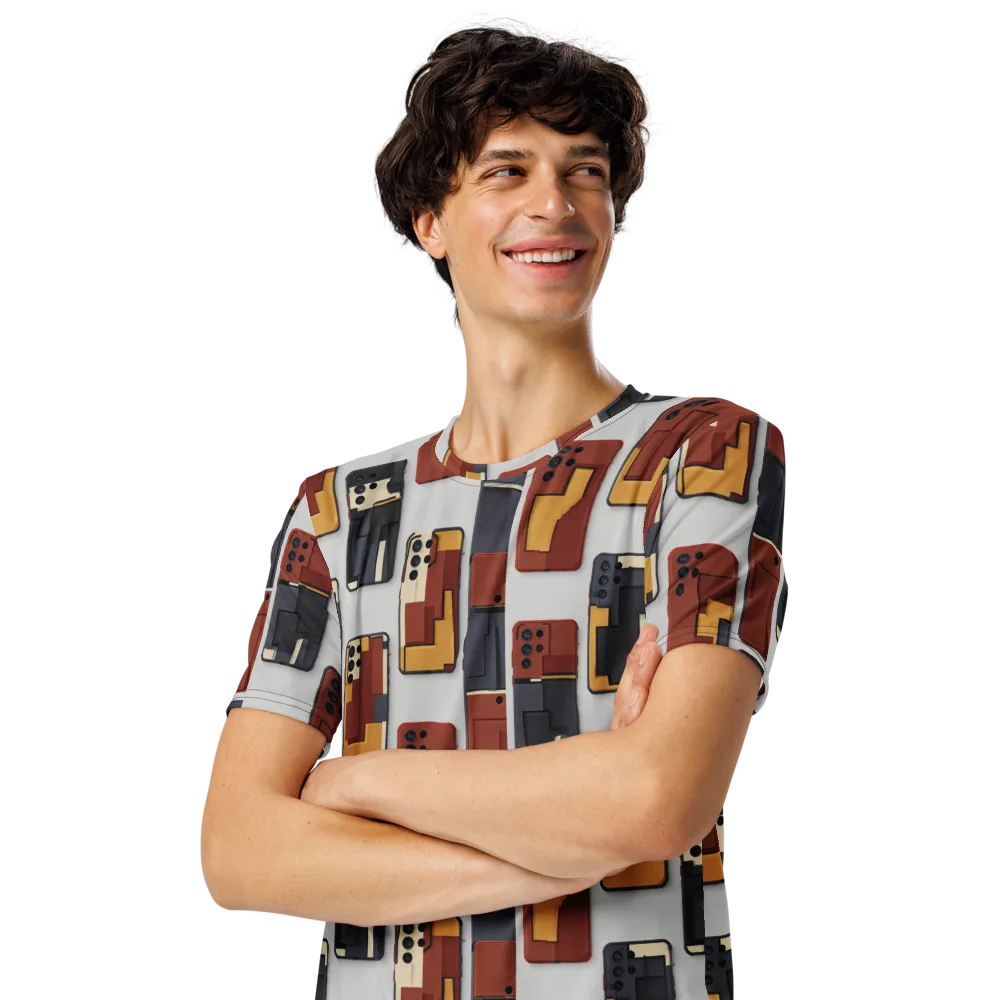 Pocket Bauhaus on Men's Crew Neck T-Shirt — Left Front